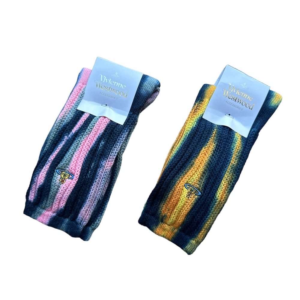 NWT Set of 2 Vivienne Westwood Tie Dye Crew Socks - Multi Color